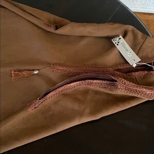 🧿 Brown Moroccan Djellaba with Tassel and Trim Details Size XXL